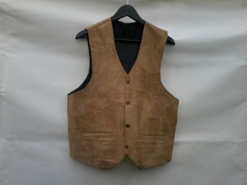 bruin lederen suède gilet