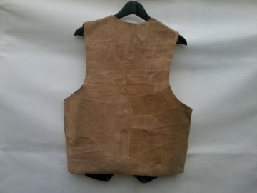 bruin lederen suède gilet