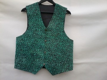 groen suède lederen gilet