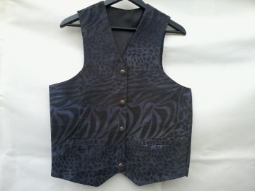 donker blauw leren suede gilet vest