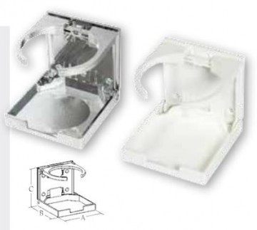 Drankhouder met klepje verchroomd en opvouwbaar