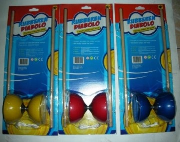 diabolo met rubber kegel en stalen as