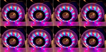 skeeler wielen met licht in de wielen