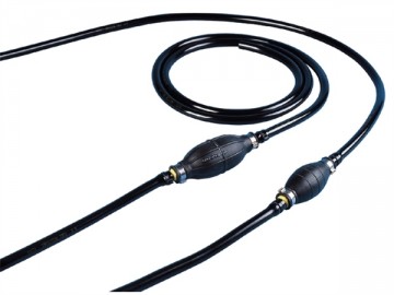 Pompbal Diam 3.9 Cm M/ 2mtr Slang Zwart rubber.