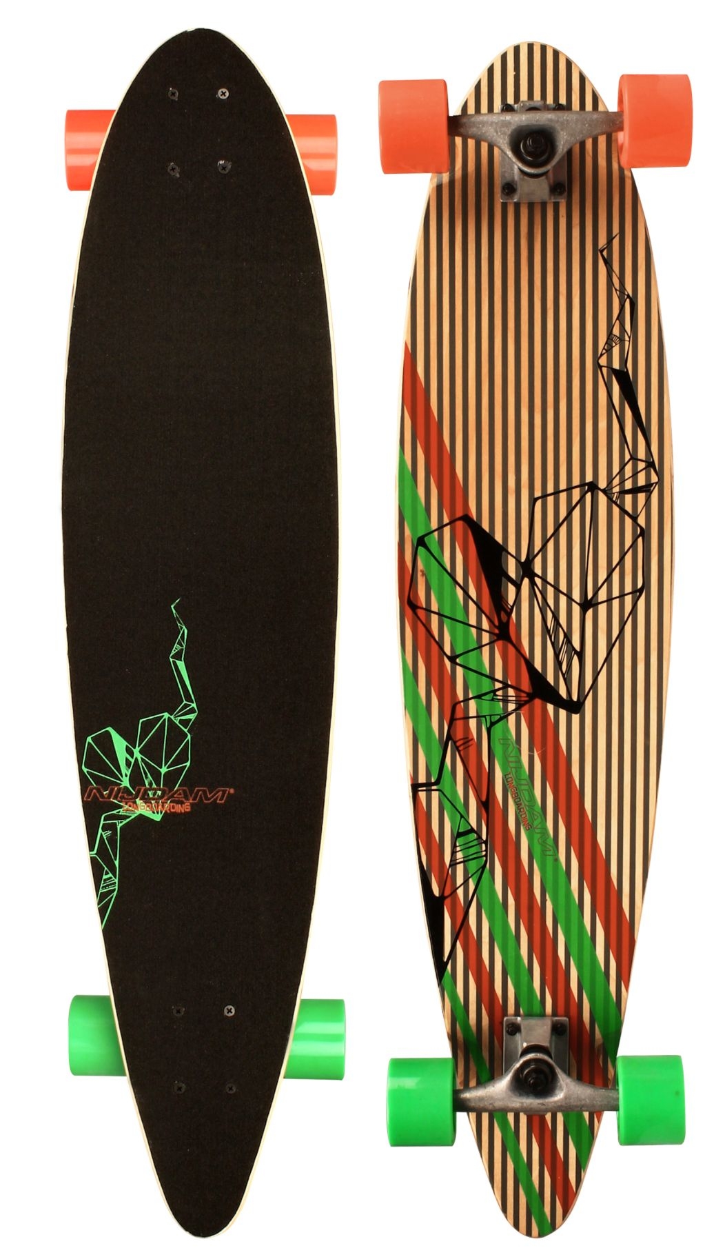 Longboard 39" Pintail • Jungle Stripes Longboards www